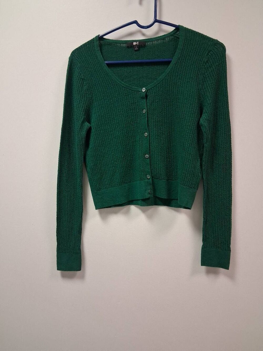 Uniqlo:c womens small green cardigan sweater collection nylon cropped luxury